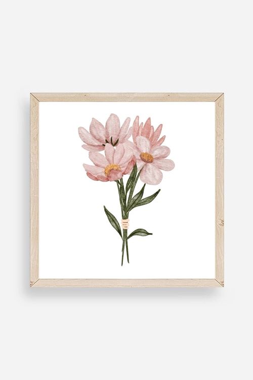 Çiçek Ahşap Çerçeveli Tablo 23 x 23