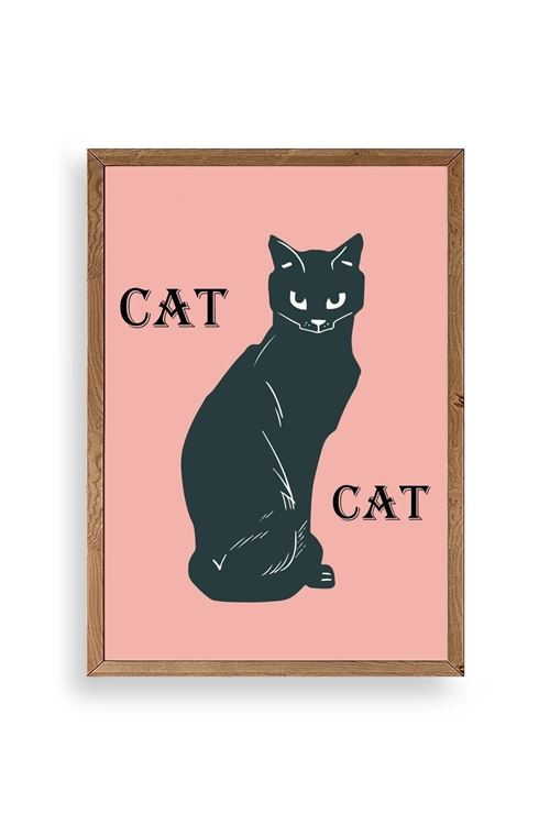 Cat Ahşap Çerçeveli Tablo 17 x 23