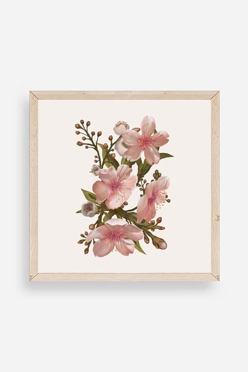 Çiçek Ahşap Çerçeveli Tablo 23 x 23