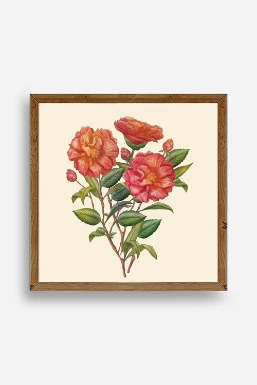 Çiçek Ahşap Çerçeveli Tablo 23 x 23