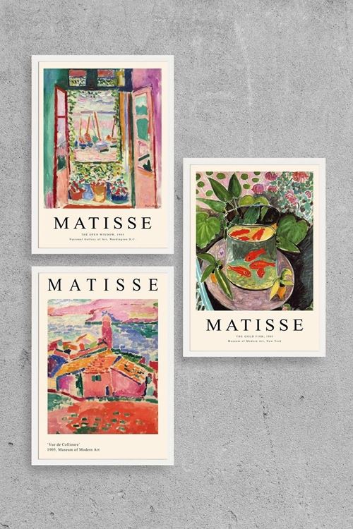 Matisse Üçlü Ahşap Çerçeveli Tablo 23 x 30