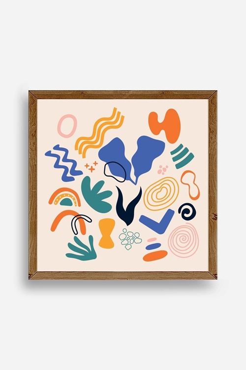 İllüstrasyon Ahşap Çerçeveli Tablo 50 x 50