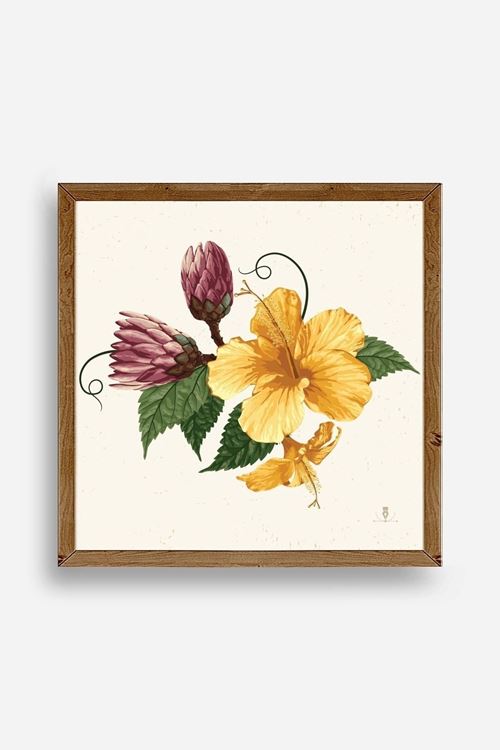 Çiçek Ahşap Çerçeveli Tablo 50 x 50