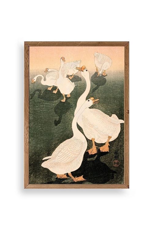 Kuğular Ahşap Çerçeveli Tablo 50 x 70