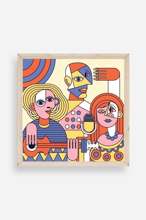 Modern Ahşap Çerçeveli Tablo 42 x 42