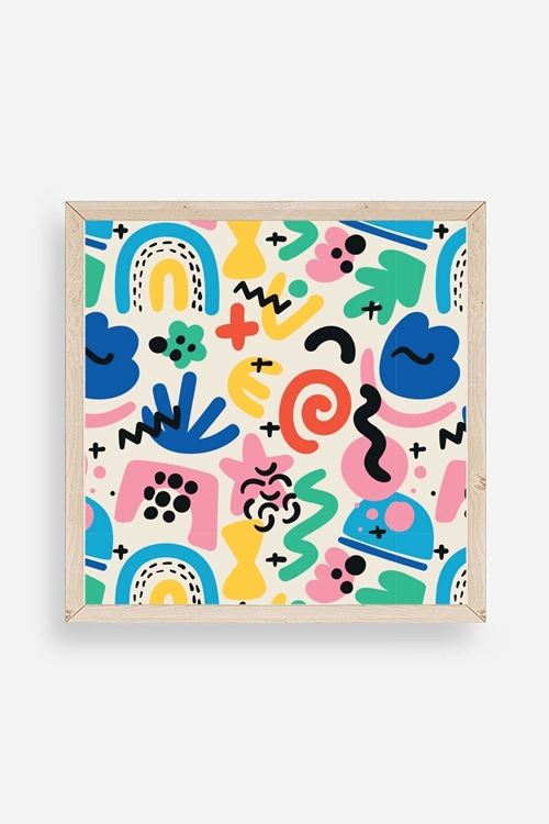 Soyut Ahşap Çerçeveli Tablo 23 x 23