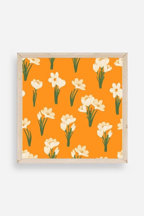 Çiçek Ahşap Çerçeveli Tablo 23 x 23