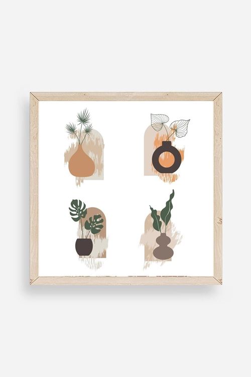 Çiçek Ahşap Çerçeveli Tablo 23 x 23