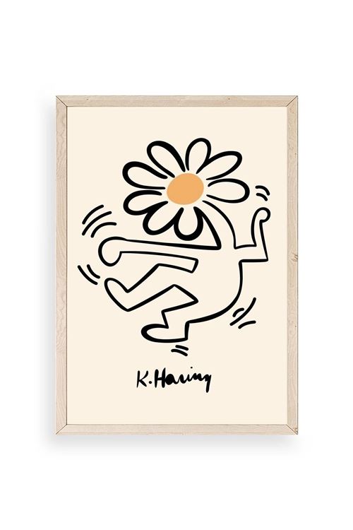 Keith Haring Ahşap Çerçeveli Tablo 50 x 70