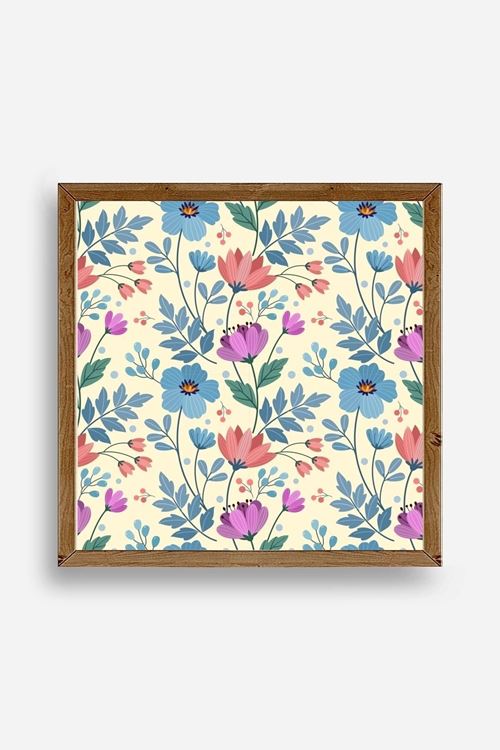 Çiçek Ahşap Çerçeveli Tablo 50 x 50