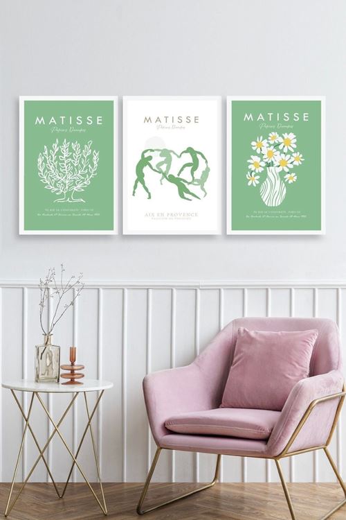 Matisse Üçlü Ahşap Çerçeveli Tablo 50 x 70