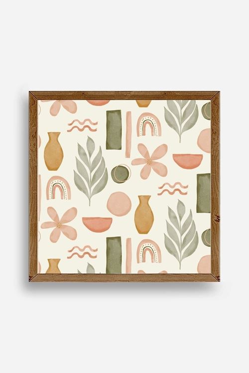 Yaprak Ahşap Çerçeveli Tablo 42 x 42