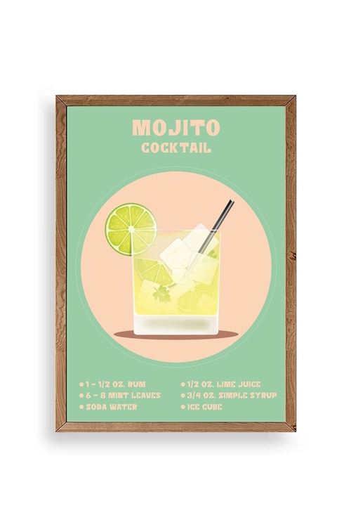 Mojito Ahşap Çerçeveli Tablo 30 x 42
