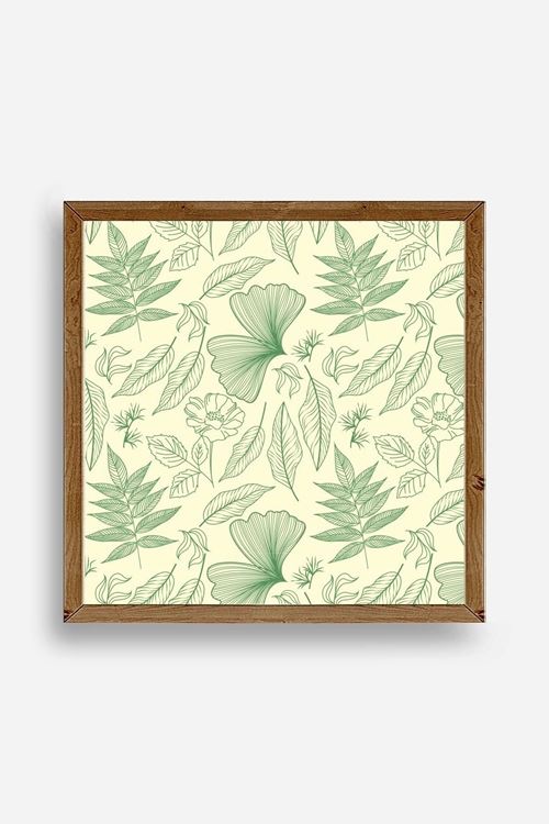 Yaprak Ahşap Çerçeveli Tablo 42 x 42