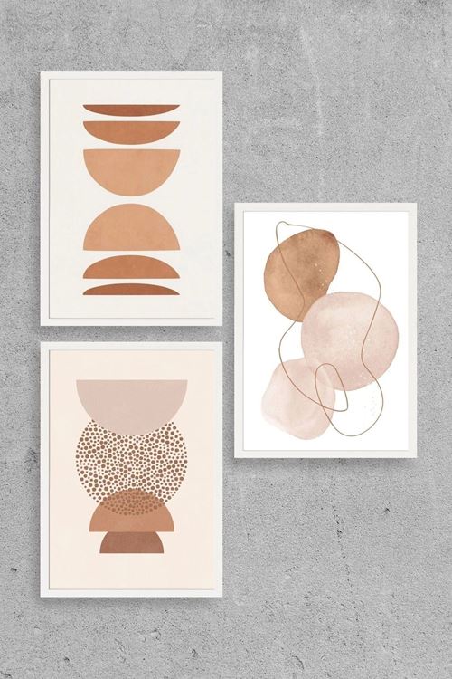 Modern Üçlü Ahşap Çerçeveli Tablo 30 x 40