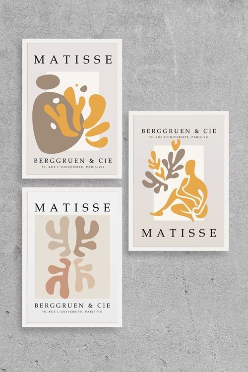 Matisse Üçlü Ahşap Çerçeveli Tablo 23 x 30