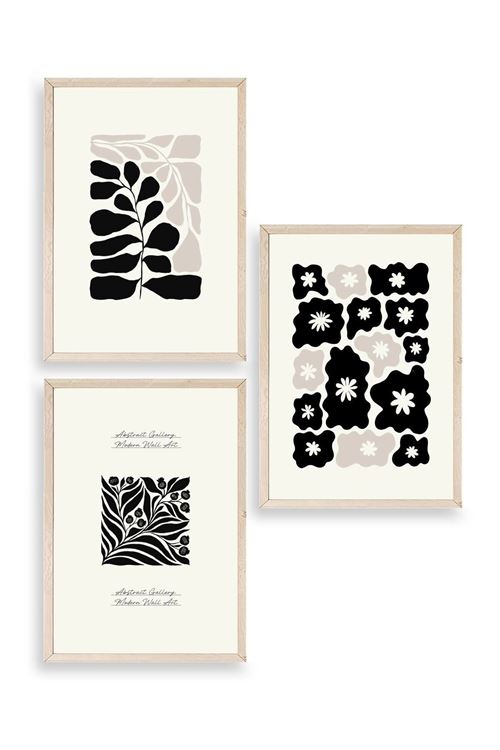 Modern Üçlü Ahşap Çerçeveli Tablo 30 x 40