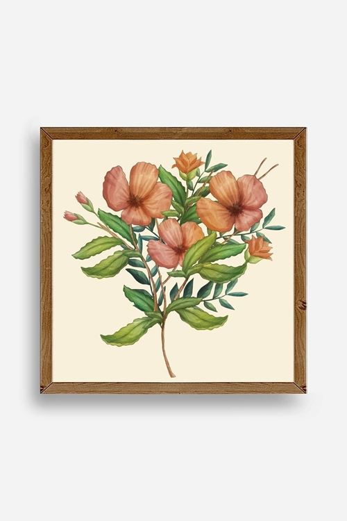 Çiçek Ahşap Çerçeveli Tablo 23 x 23