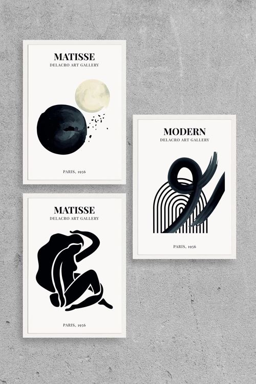 Matisse Üçlü Ahşap Çerçeveli Tablo 23 x 30