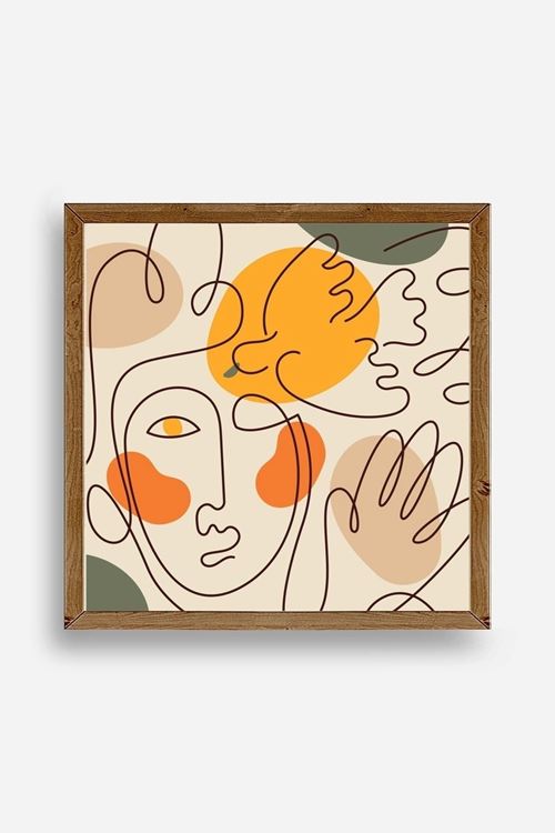 Modern Ahşap Çerçeveli Tablo 50 x 50