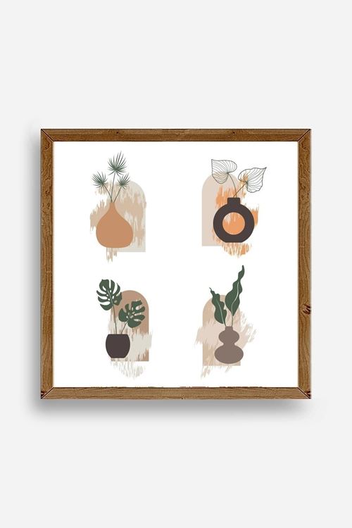 Çiçek Ahşap Çerçeveli Tablo 42 x 42