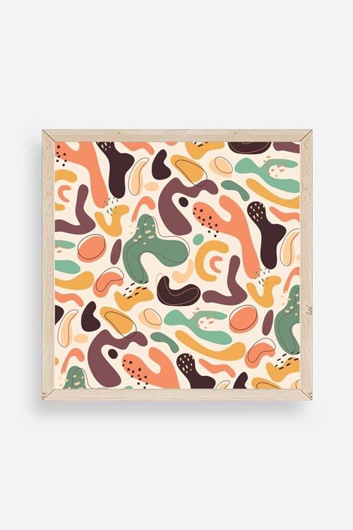 Soyut Ahşap Çerçeveli Tablo 23 x 23