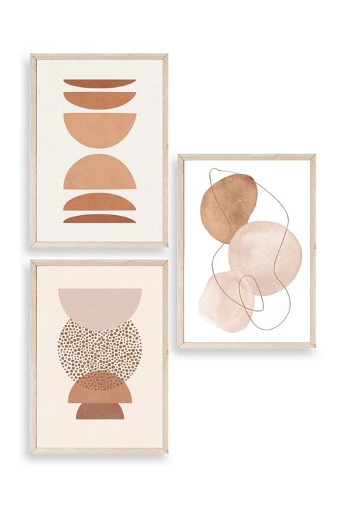 Modern Üçlü Ahşap Çerçeveli Tablo 50 x 70