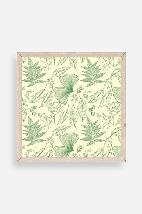 Yaprak Ahşap Çerçeveli Tablo 50 x 50