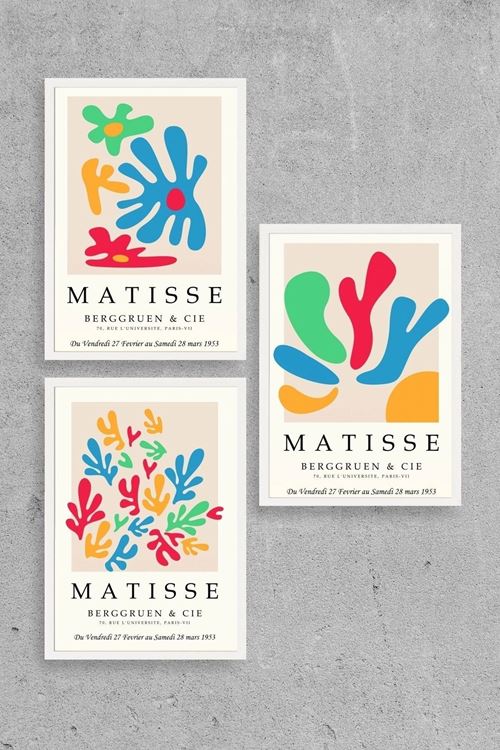 Matisse Üçlü Ahşap Çerçeveli Tablo 40 x 60