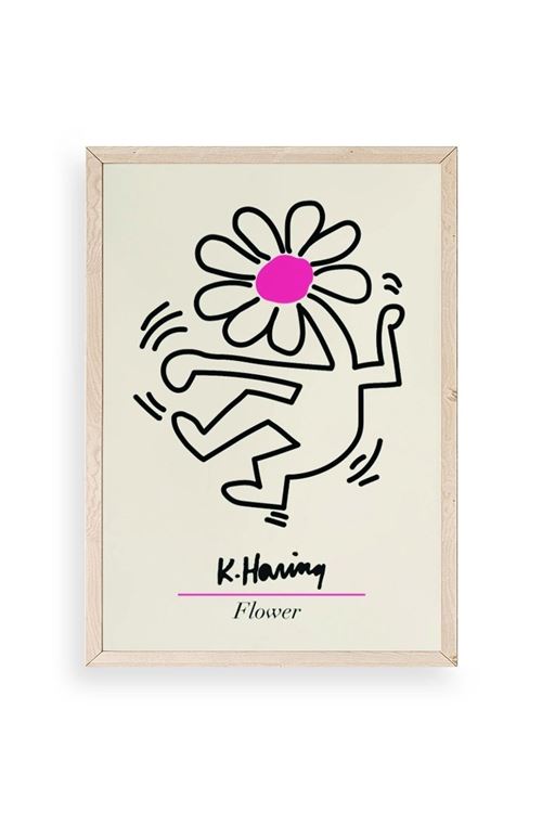 Soyut Çiçek Adam Ahşap Çerçeveli Tablo 23 x 30