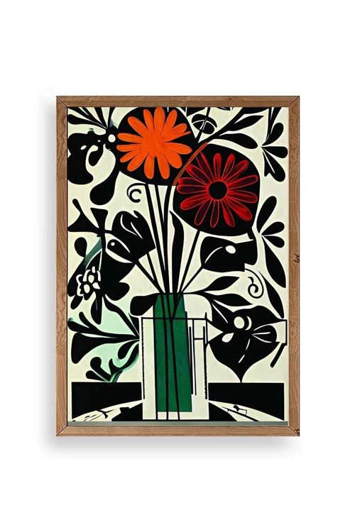 Çiçek Ahşap Çerçeveli Tablo 50 x 70