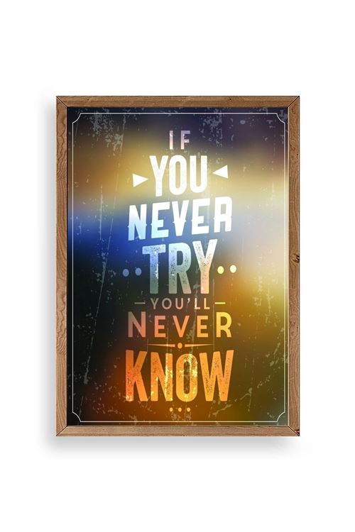 Motto Ahşap Çerçeveli Tablo 23 x 30