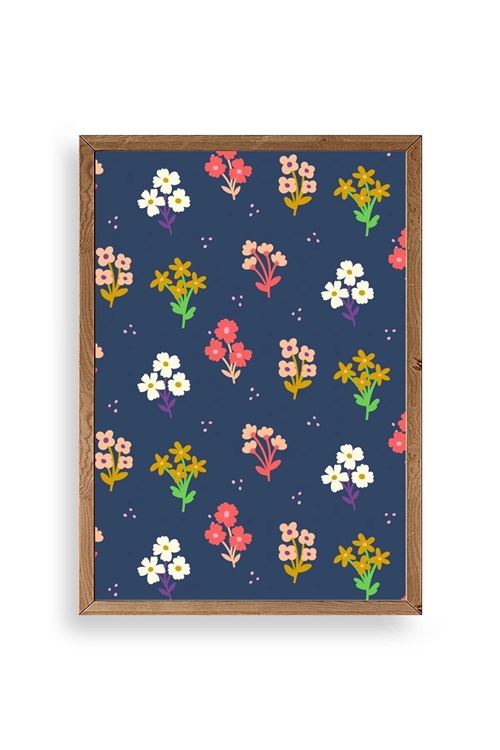 Çiçek Ahşap Çerçeveli Tablo 17 x 23