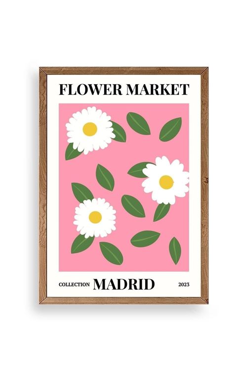 Çiçek Ahşap Çerçeveli Tablo 50 x 70