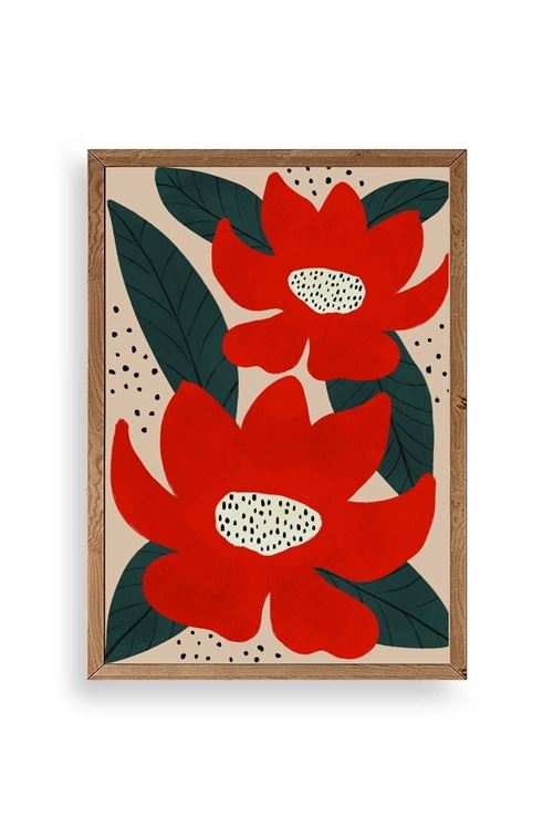 Çiçek Ahşap Çerçeveli Tablo 50 x 70