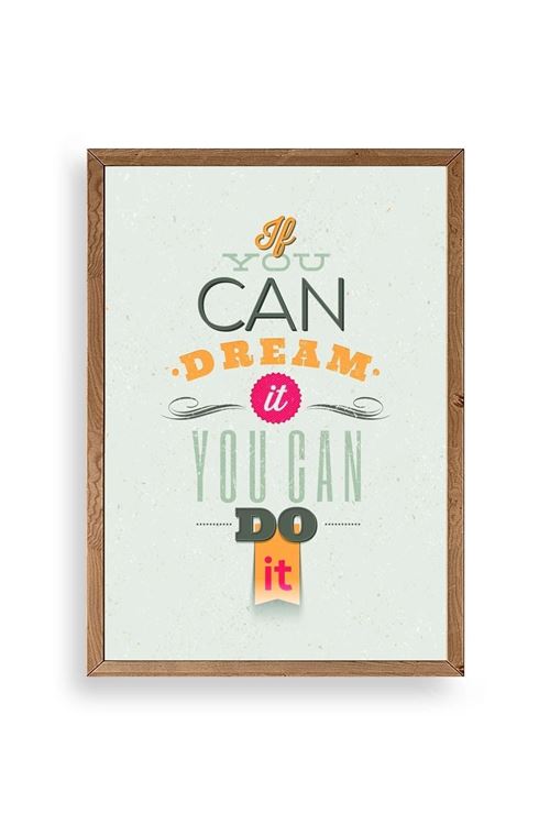 Motto Ahşap Çerçeveli Tablo 23 x 30