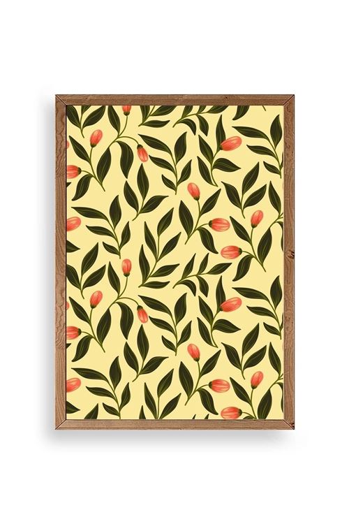 Yapraklar Ahşap Çerçeveli Tablo 30 x 42