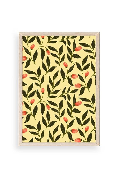 Yapraklar Ahşap Çerçeveli Tablo 17 x 23