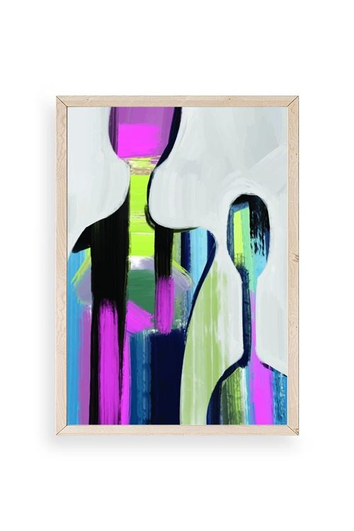 Soyut Ahşap Çerçeveli Tablo 17 x 23