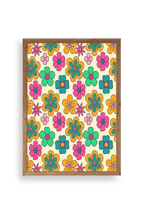 Çiçekler Ahşap Çerçeveli Tablo 30 x 42