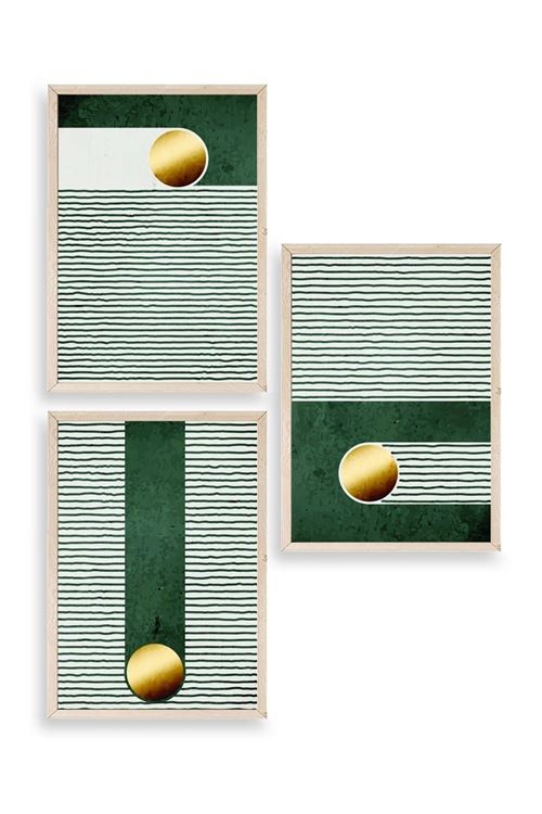 Soyut Ahşap Çerçeveli Tablo 30 x 42