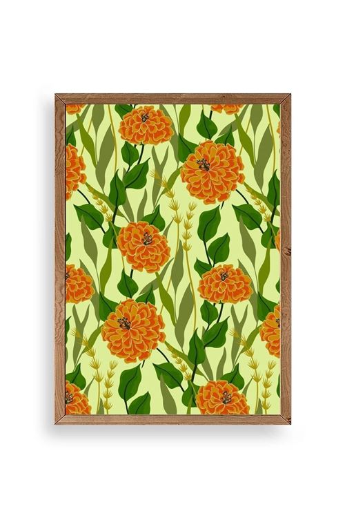 Çiçekler Ahşap Çerçeveli Tablo 30 x 42