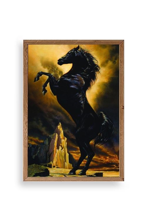 At Ahşap Çerçeveli Tablo 30 x 42