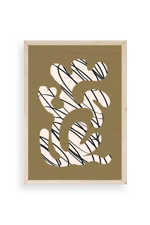 Soyut Ahşap Çerçeveli Tablo 50 x 70