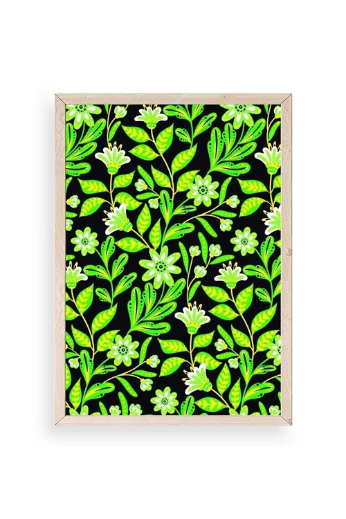 Yapraklar Ahşap Çerçeveli Tablo 30 x 42