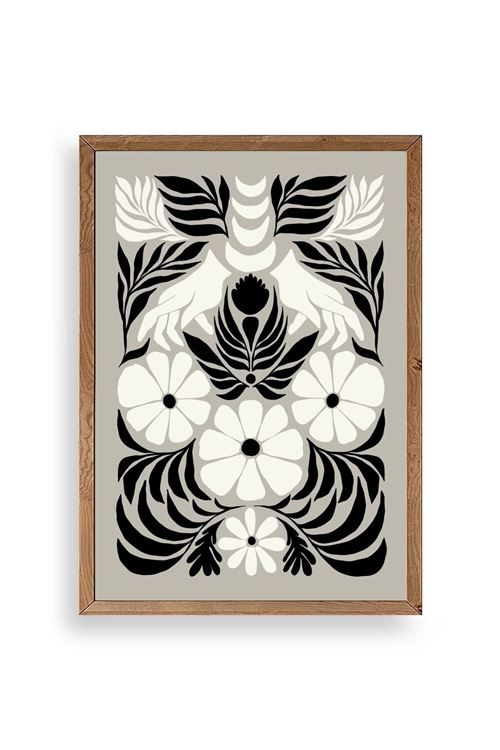 Çiçek Ahşap Çerçeveli Tablo 50 x 70