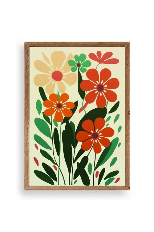 Çiçek Ahşap Çerçeveli Tablo 30 x 42