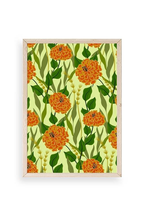 Çiçekler Ahşap Çerçeveli Tablo 30 x 42