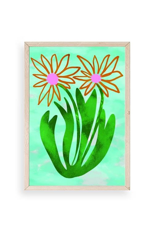 Çiçekler Ahşap Çerçeveli Tablo 30 x 42