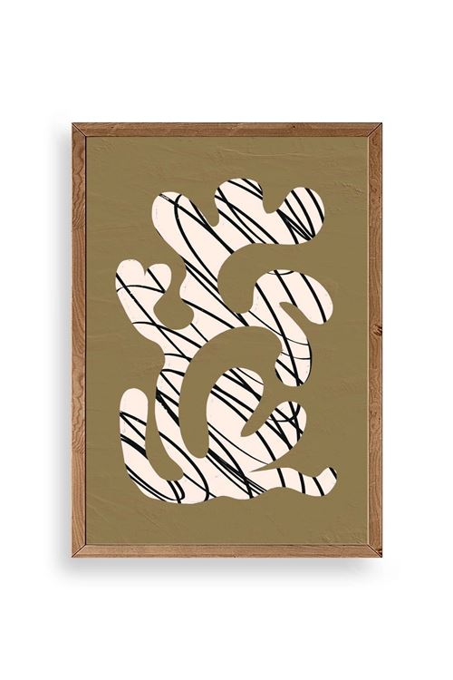 Soyut Ahşap Çerçeveli Tablo 50 x 70